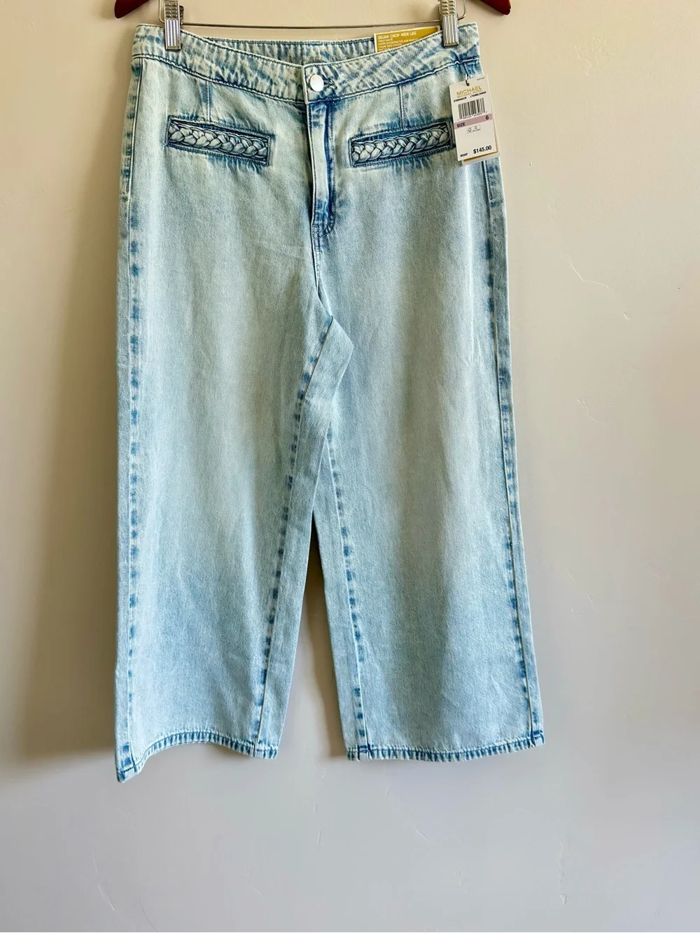 Michael Kors Selma Crops Wide Leg High Rise Pants Size 6 NWT